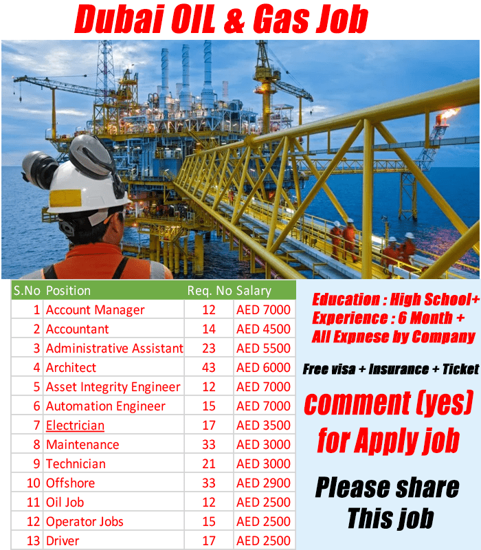 oil and gas Job in Dubai 