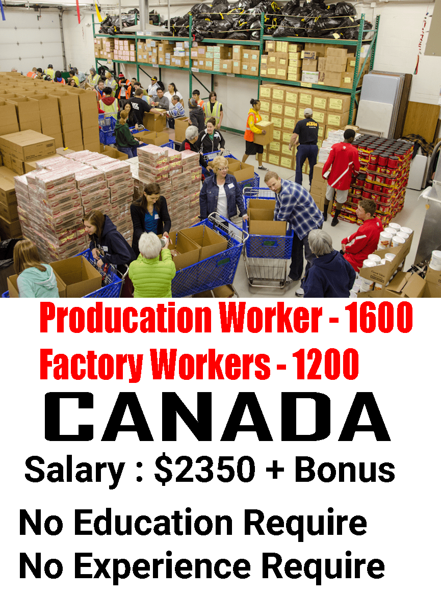 Urgent Wanted Production Worker in Canada