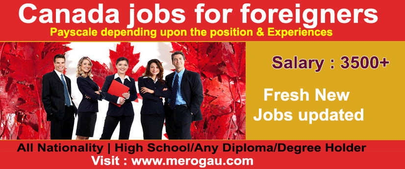 Canada jobs for foreigners 2022 for fresher (Latest New Job Updated)