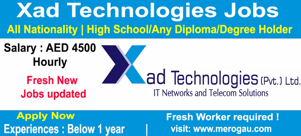 Xad Technologies Jobs For TSS Manager Jobs in Dubai 2022, Online apply with free visa and ticket (Latest New Job Updated).